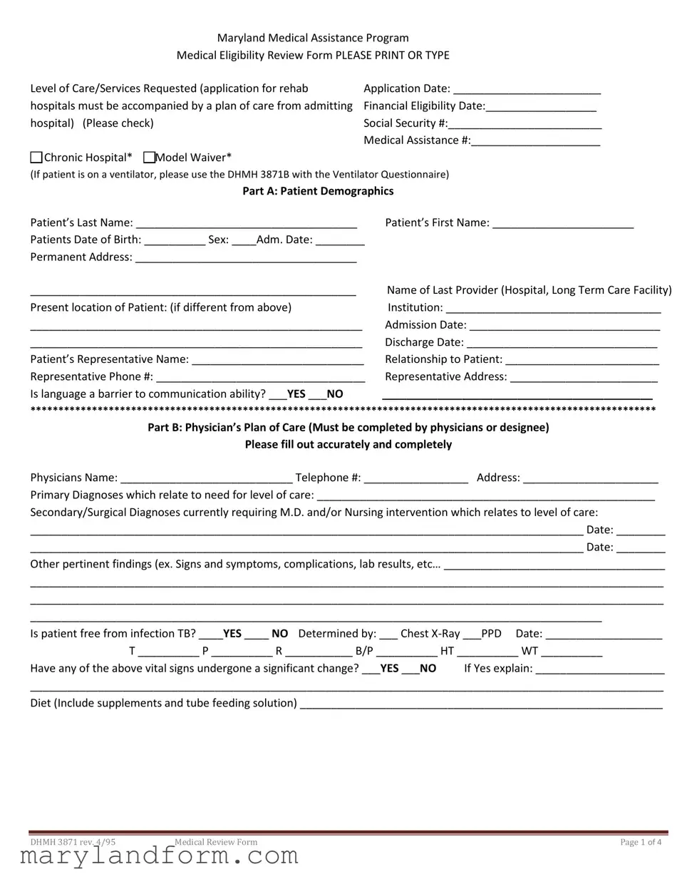 3871 Maryland Medicaid Template in PDF