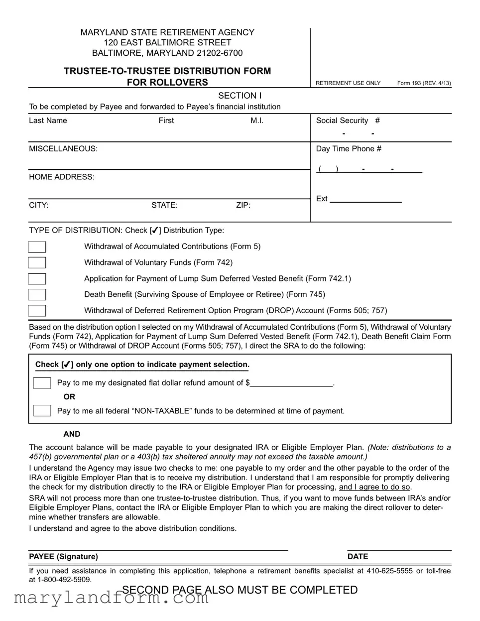 Maryland 193 Template in PDF