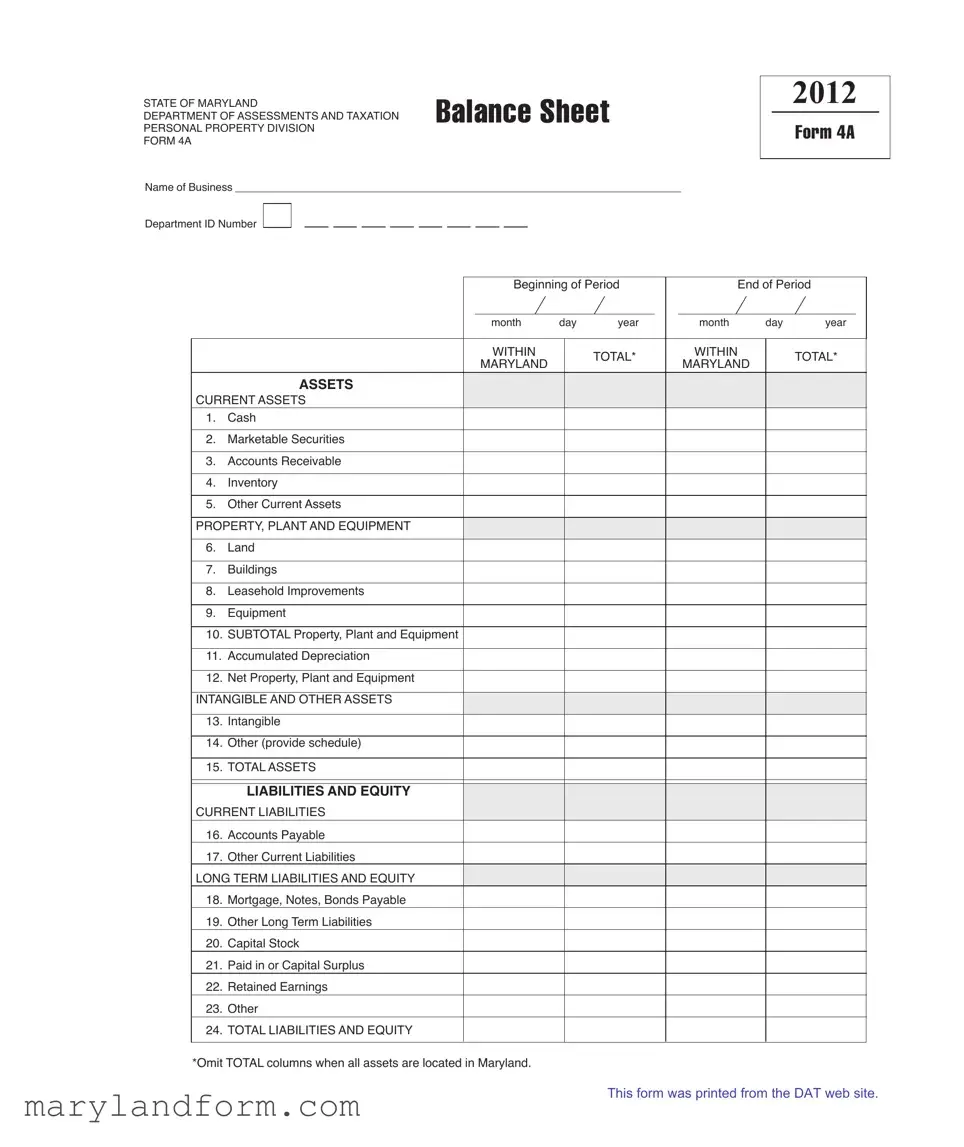 Maryland 4A Template in PDF