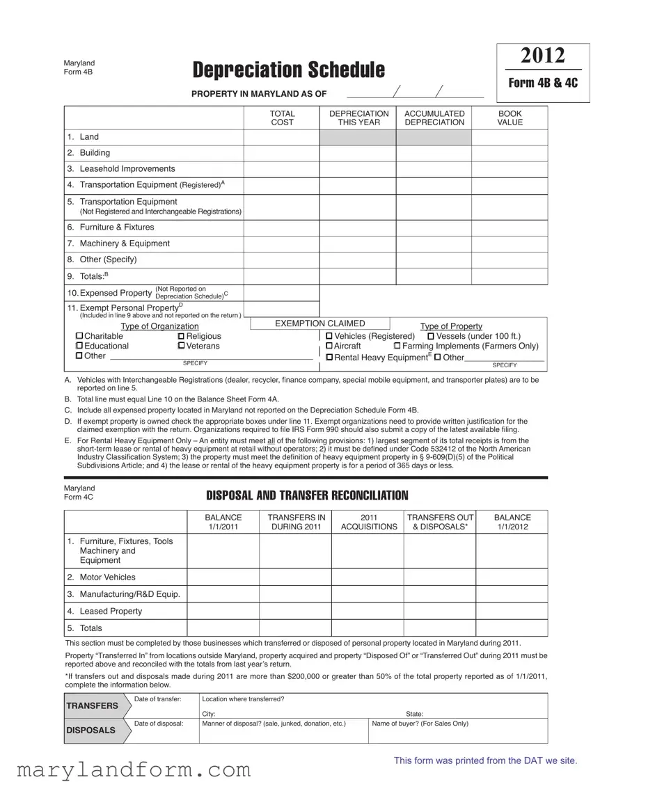 Maryland 4B Template in PDF