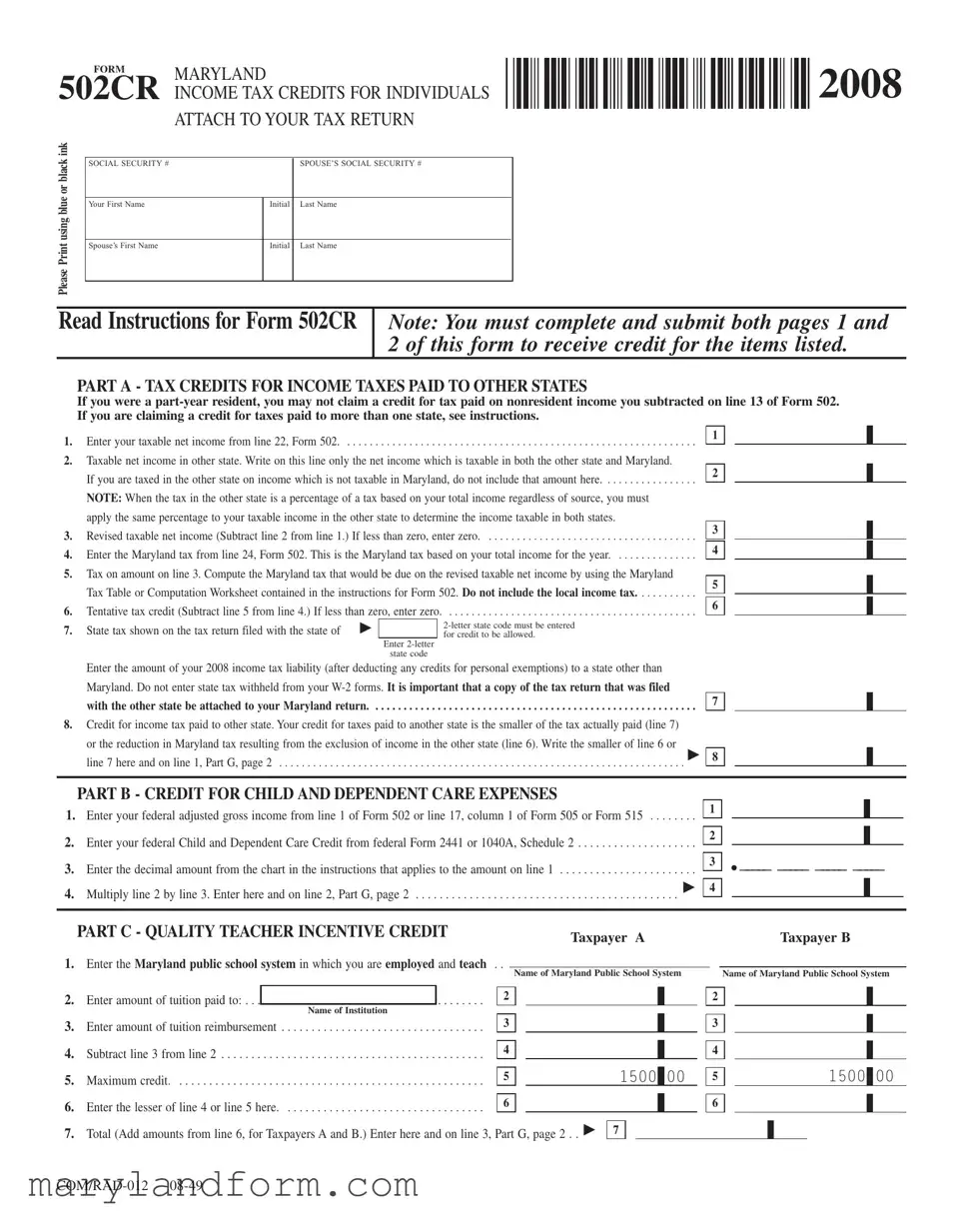 Maryland 502Cr Template in PDF