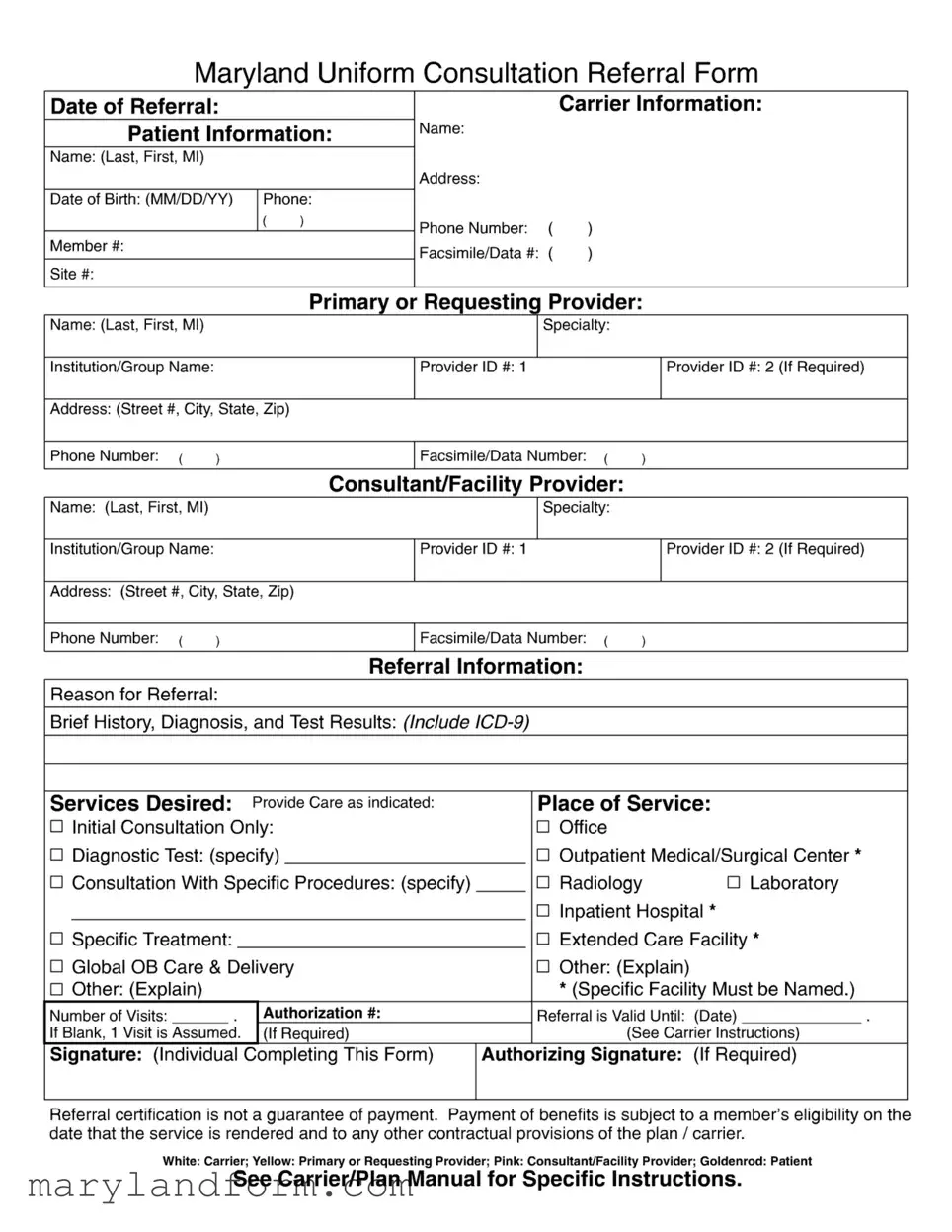 Maryland Referral Template in PDF