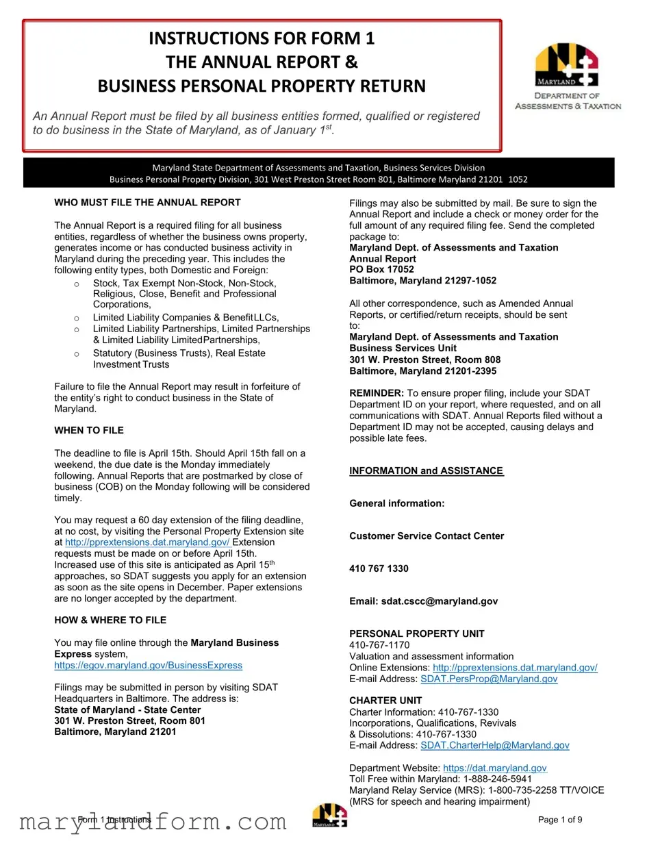 Md Personal Property Template in PDF