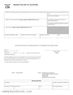 Maryland 129 Template in PDF