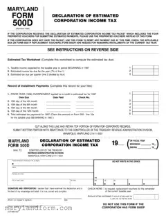 Maryland 500D Template in PDF