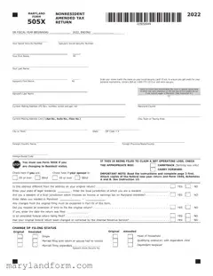 Maryland 505X Template in PDF