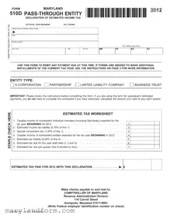 Maryland 510D Template in PDF