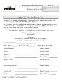 Maryland Laboratory Licensing Template in PDF