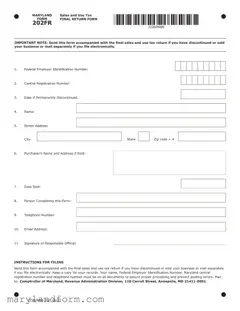 Maryland Sales Use Tax 202 Template in PDF