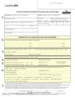 Maryland State Claim Template in PDF