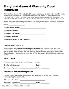 Official  Deed Template for Maryland